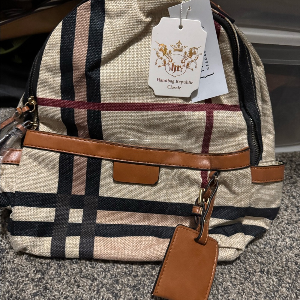 Classic Tan and Black Backpack
